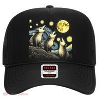 Funny Possums Howling at Full Moon Starry Night Opossum Hat thumb 0