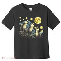 Funny Possums Howling at Full Moon Starry Night Opossum Toddler T-Shirt thumb 0