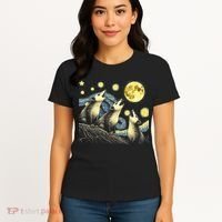 Funny Possums Howling at Full Moon Starry Night Opossum Women's T-Shirt thumb 4
