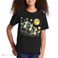 Funny Possums Howling at Full Moon Starry Night Opossum Kids T-Shirt thumb 2