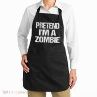 Funny Pretend I'm A Zombie Halloween Costume Apron thumb 2