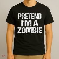 Funny Pretend I'm A Zombie Halloween Costume T-Shirt thumb 3