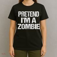 Funny Pretend I'm A Zombie Halloween Costume T-Shirt thumb 4