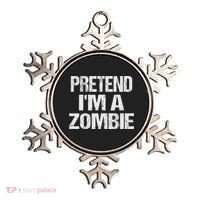 Funny Pretend I'm A Zombie Halloween Costume Ornament thumb 0