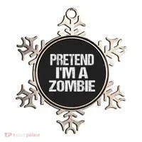 Funny Pretend I'm A Zombie Halloween Costume Ornament thumb 0