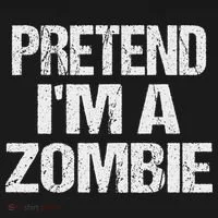 Funny Pretend I'm A Zombie Halloween Costume Ornament thumb 1