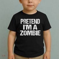 Funny Pretend I'm A Zombie Halloween Costume Toddler T-Shirt thumb 2
