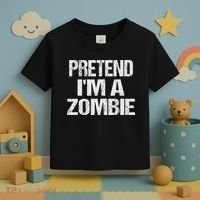 Funny Pretend I'm A Zombie Halloween Costume Toddler T-Shirt thumb 3