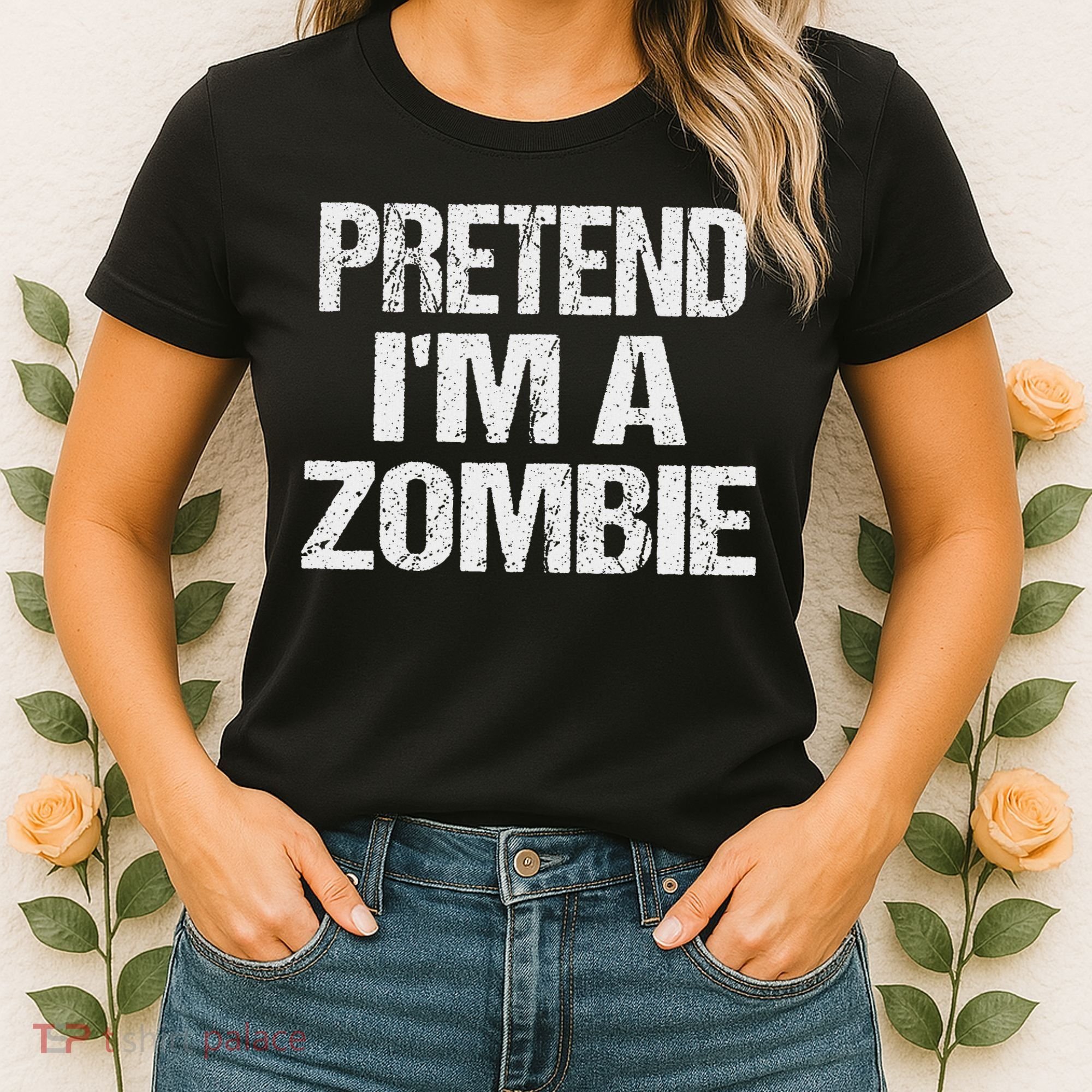 Funny Pretend I'm A Zombie Halloween Costume Women's T-Shirt