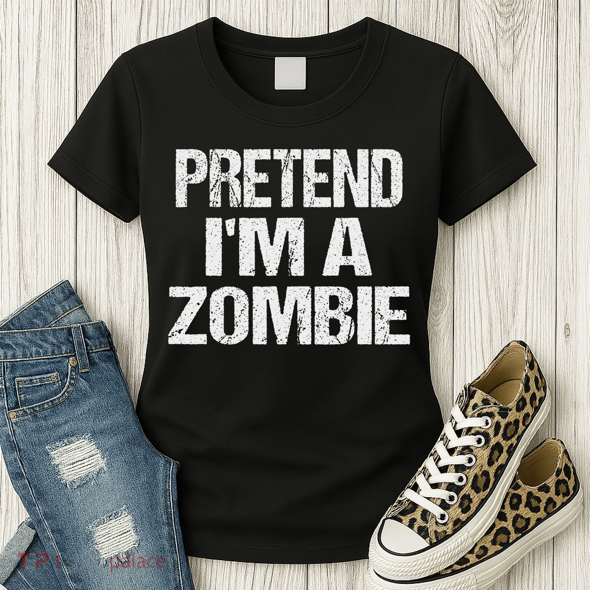 Funny Pretend I'm A Zombie Halloween Costume Women's T-Shirt
