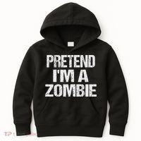 Funny Pretend I'm A Zombie Halloween Costume Kids Hoodie thumb 0
