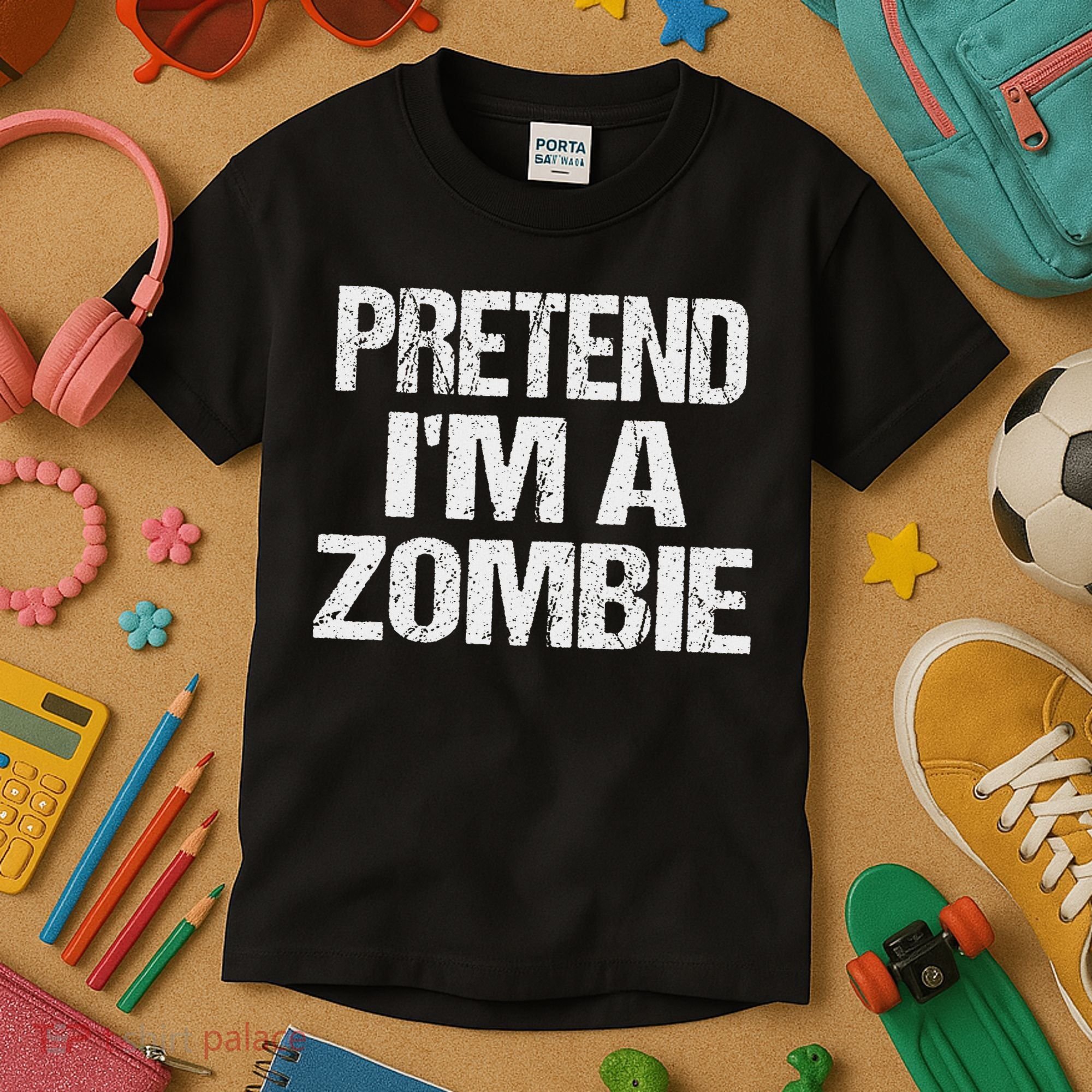 Funny Pretend I'm A Zombie Halloween Costume Kids T-Shirt