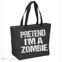 Funny Pretend I'm A Zombie Halloween Costume Tote Bag thumb 2
