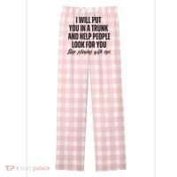 Funny Put In Trunk Saying I Will Put You In A Trunk Women's Flannel Plaid Pajama Pants thumb 0
