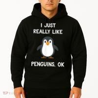 Funny Penguin I Just Really Like Penguins OK Hoodie thumb 2