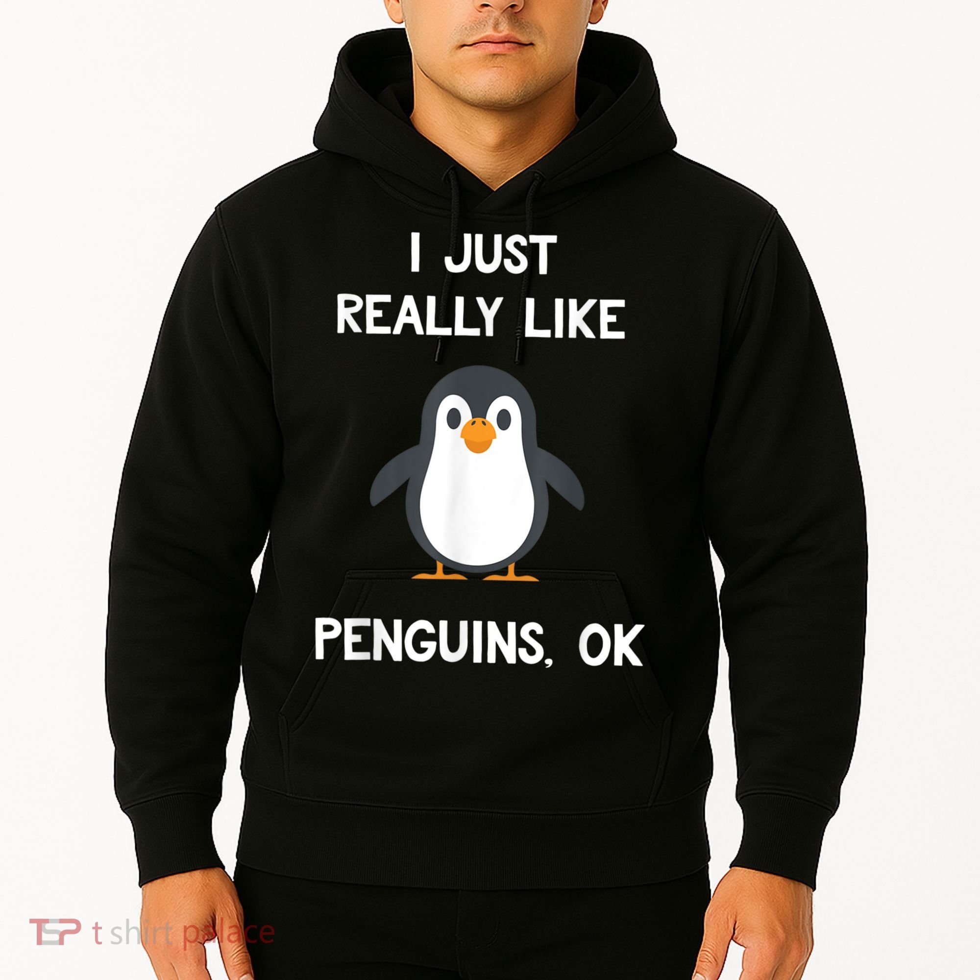 Funny Penguin I Just Really Like Penguins OK Hoodie
