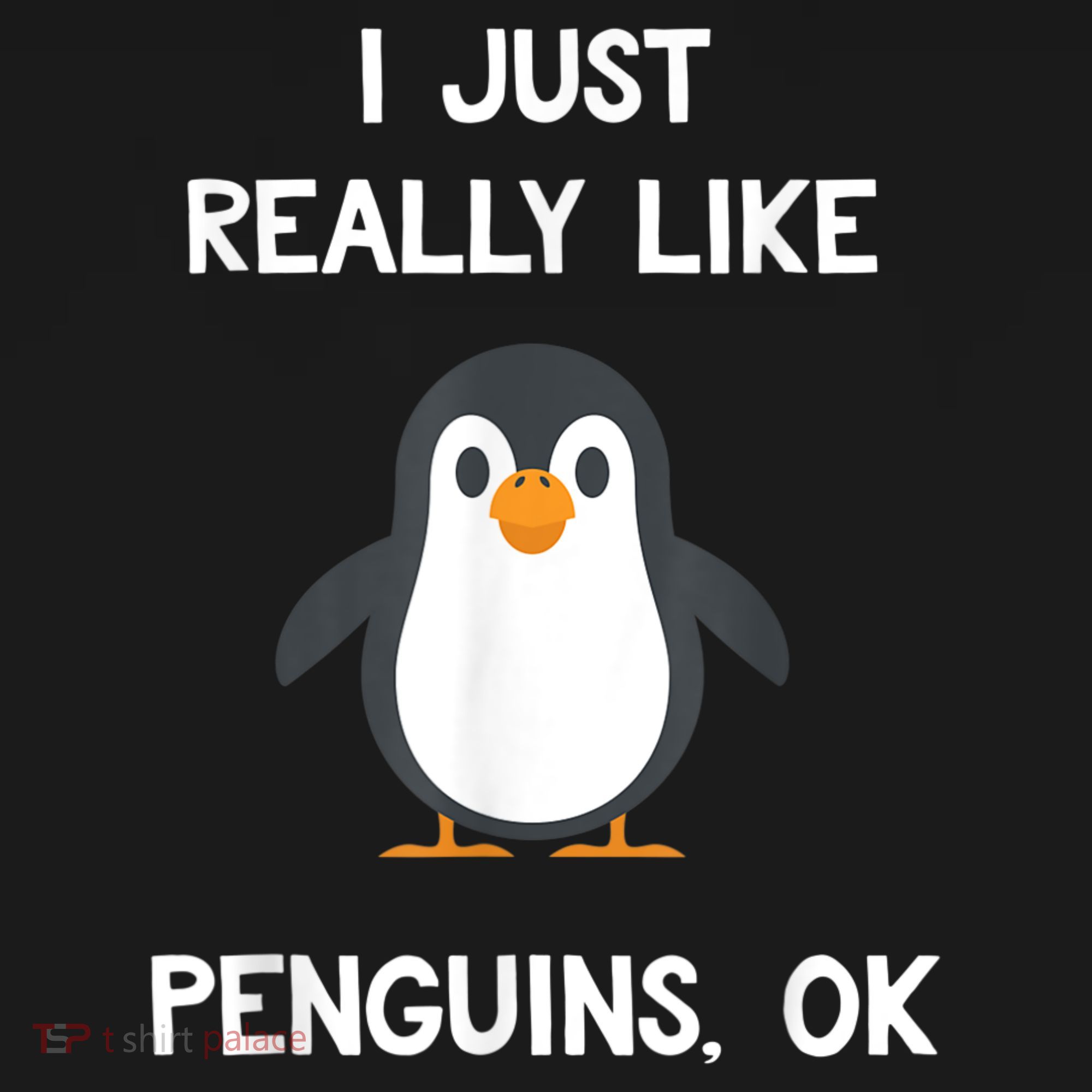 Funny Penguin I Just Really Like Penguins OK Apron