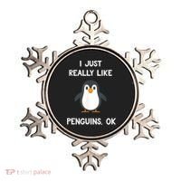Funny Penguin I Just Really Like Penguins OK Ornament thumb 0