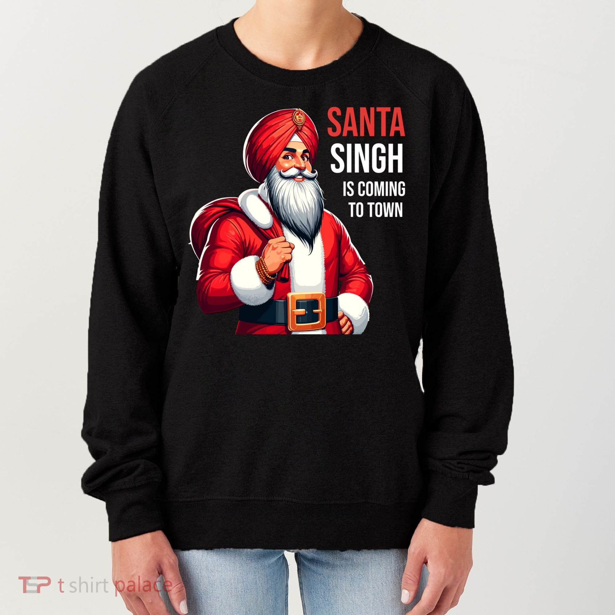 Funny Punjabi Indian Santa Singh Is Coming To Town Gift Women's Sweatshirt