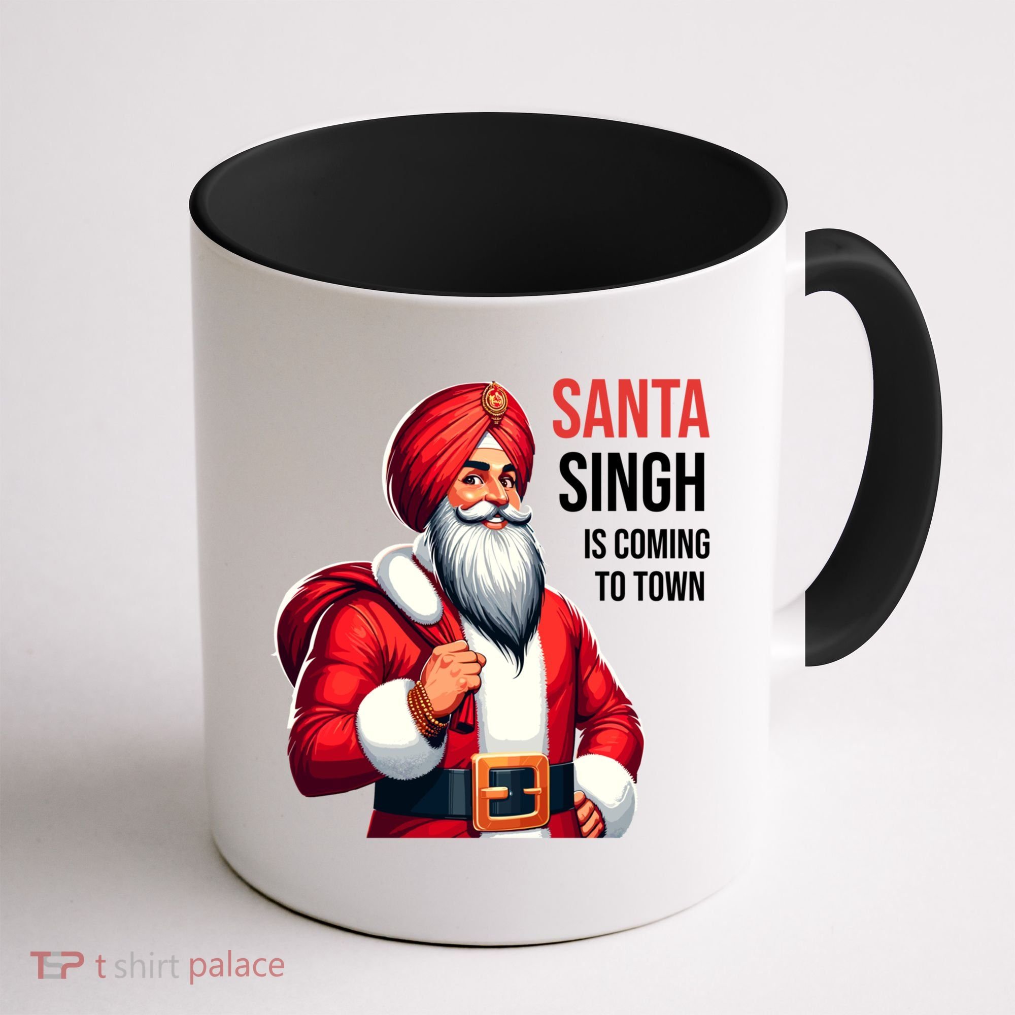Funny Punjabi Indian Santa Singh Is Coming To Town Gift Coffee Mug