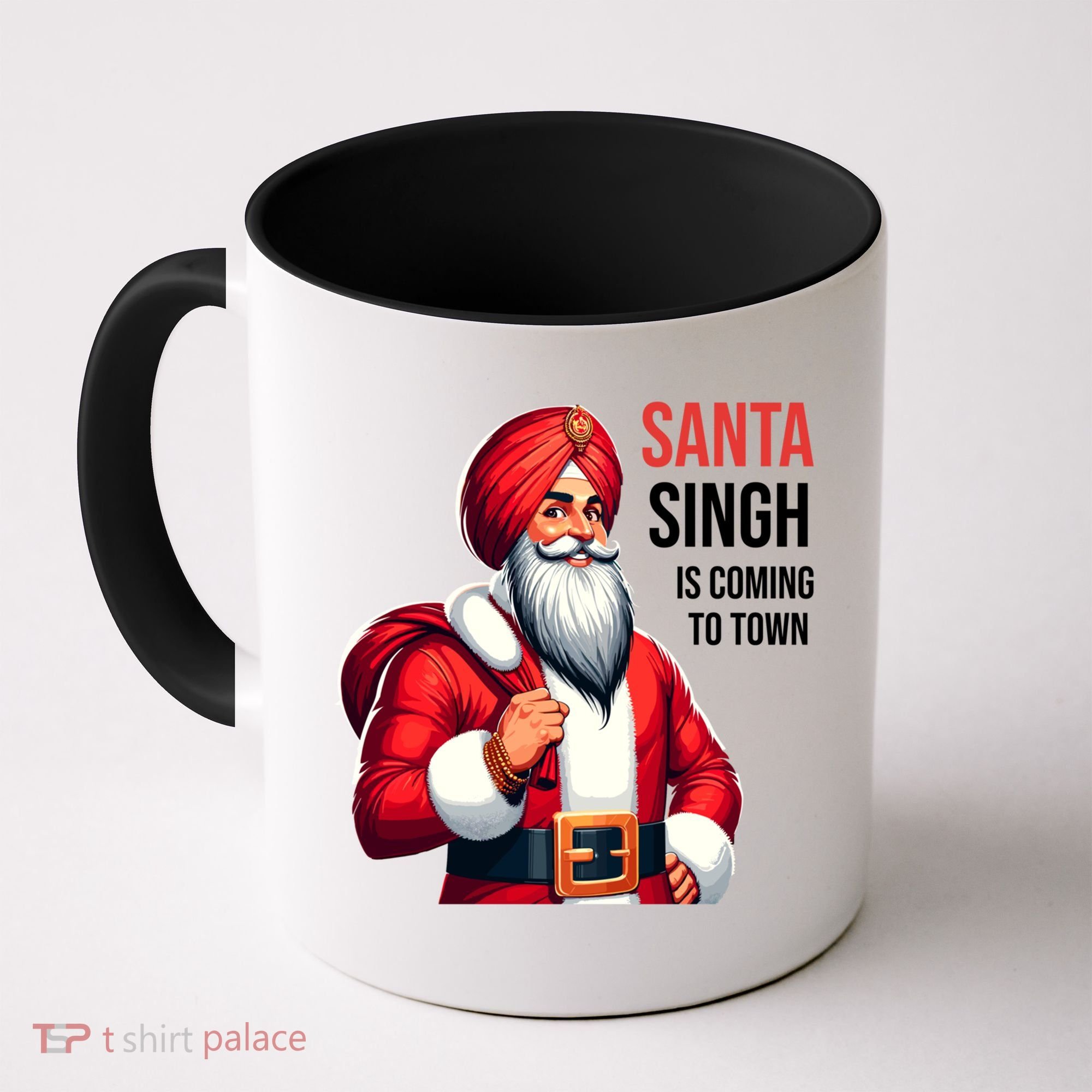 Funny Punjabi Indian Santa Singh Is Coming To Town Gift Coffee Mug
