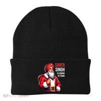 Funny Punjabi Indian Santa Singh Is Coming To Town Gift Beanie thumb 0