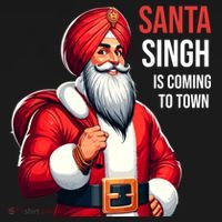 Funny Punjabi Indian Santa Singh Is Coming To Town Gift Women's Hoodie thumb 2