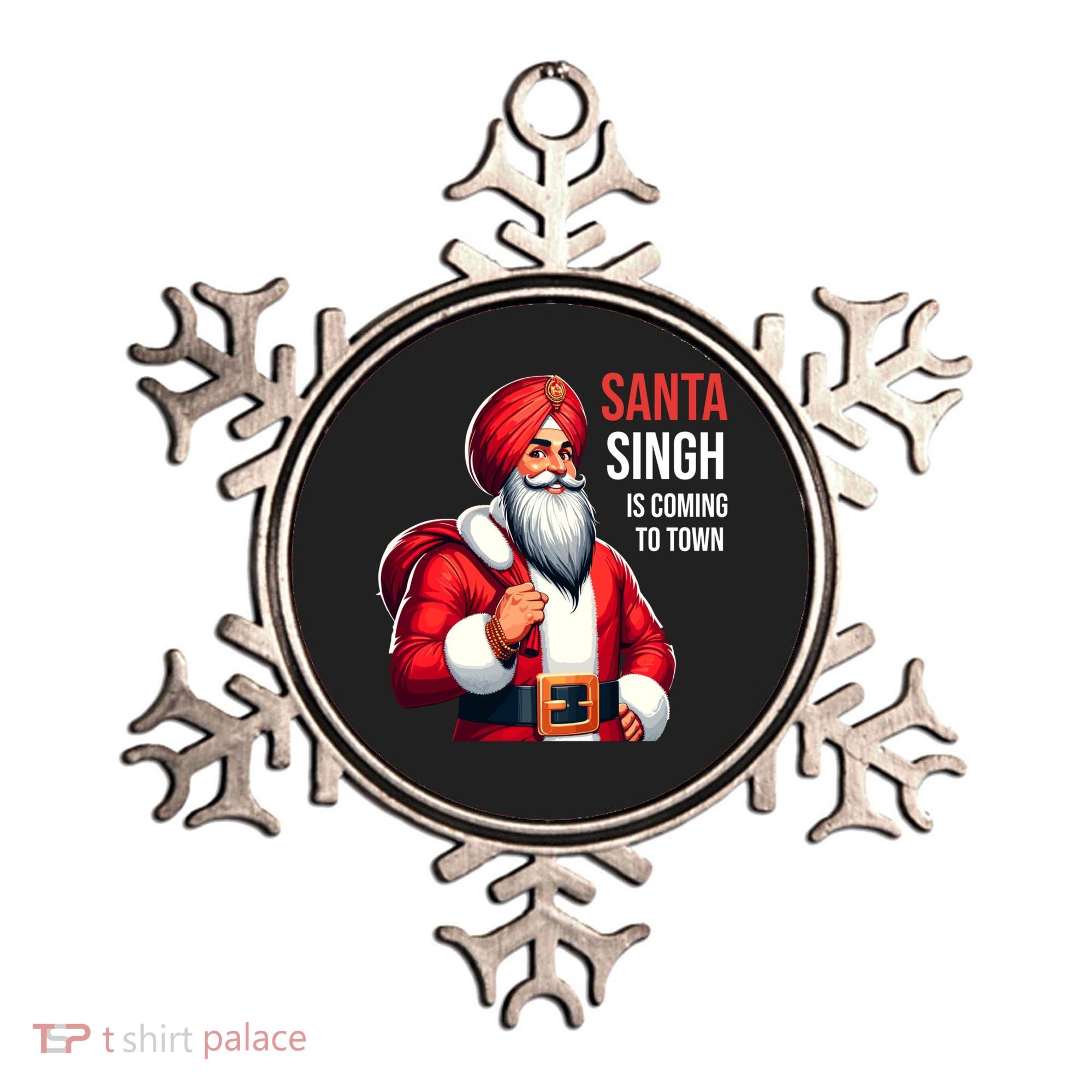 Funny Punjabi Indian Santa Singh Is Coming To Town Gift Ornament