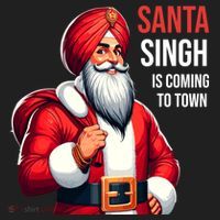 Funny Punjabi Indian Santa Singh Is Coming To Town Gift Golf Towel thumb 3