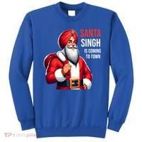Funny Punjabi Indian Santa Singh Is Coming To Town Gift Sweatshirt thumb 0
