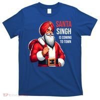 Funny Punjabi Indian Santa Singh Is Coming To Town Gift T-Shirt thumb 0