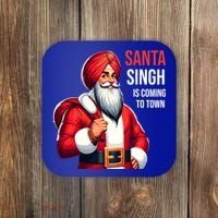 Funny Punjabi Indian Santa Singh Is Coming To Town Gift Coaster thumb 0