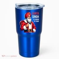 Funny Punjabi Indian Santa Singh Is Coming To Town Gift Tumbler thumb 0