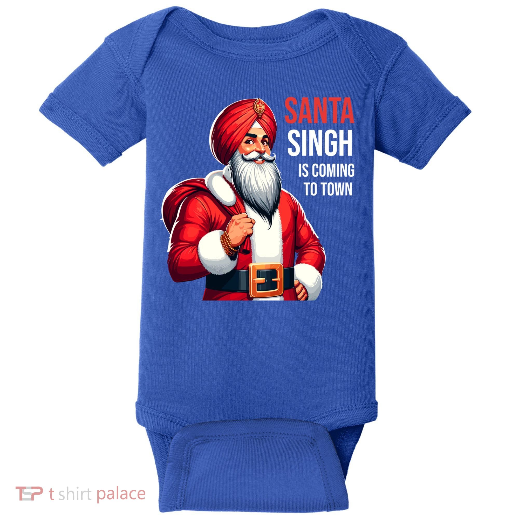 Funny Punjabi Indian Santa Singh Is Coming To Town Gift Baby Bodysuit