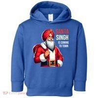 Funny Punjabi Indian Santa Singh Is Coming To Town Gift Toddler Hoodie thumb 0