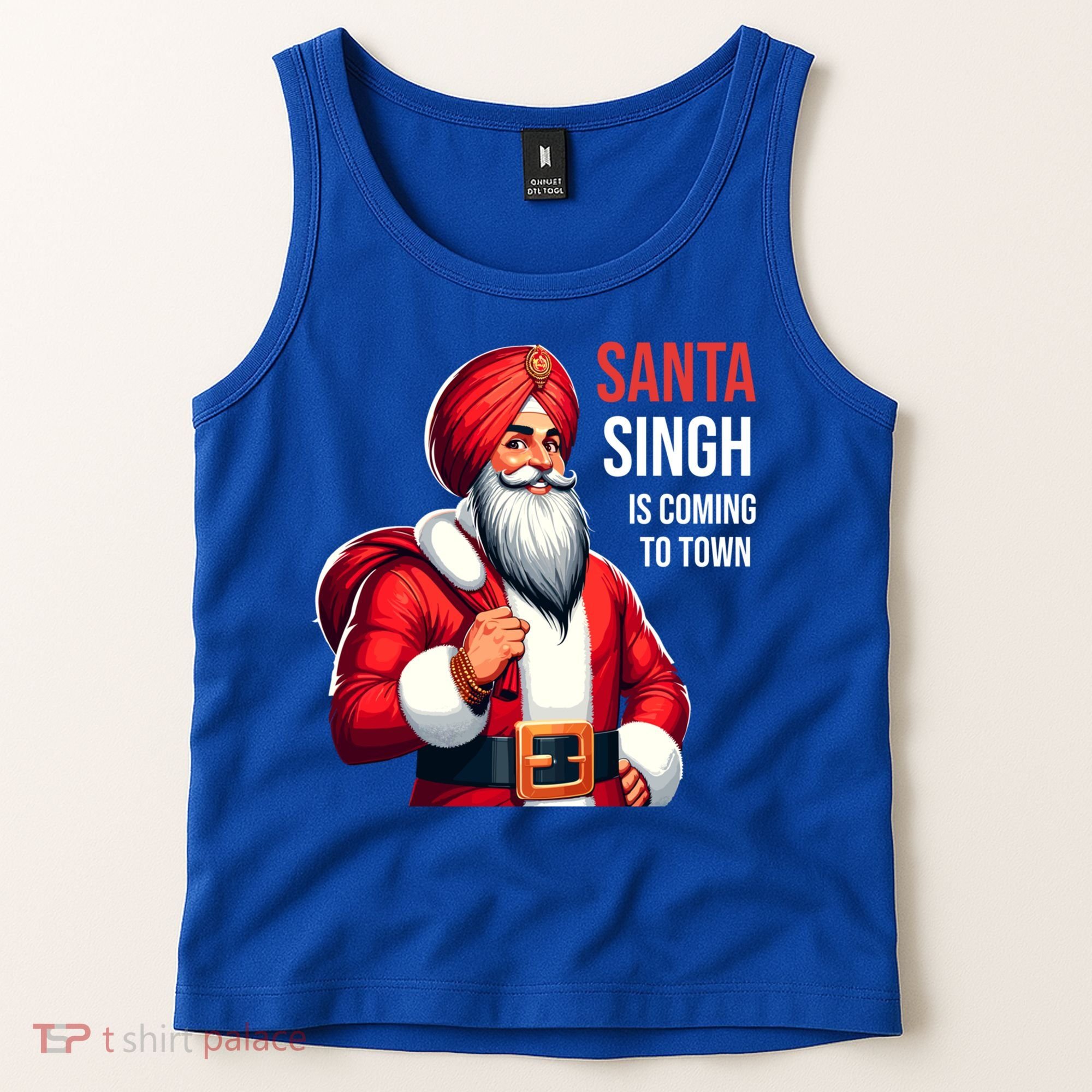 Funny Punjabi Indian Santa Singh Is Coming To Town Gift Tank Top