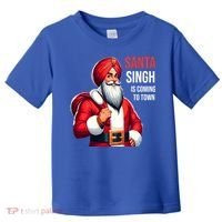 Funny Punjabi Indian Santa Singh Is Coming To Town Gift Toddler T-Shirt thumb 0