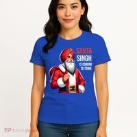Funny Punjabi Indian Santa Singh Is Coming To Town Gift Women's T-Shirt thumb 4