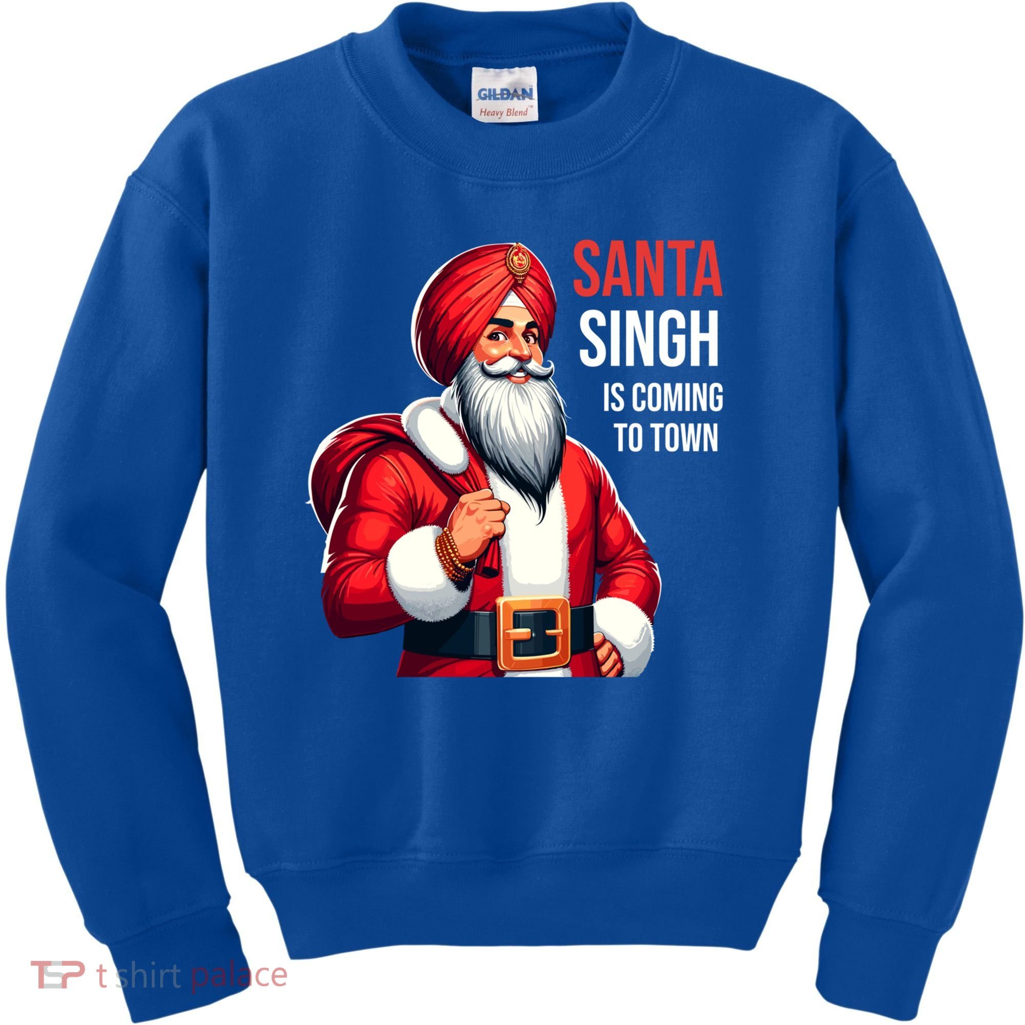 Funny Punjabi Indian Santa Singh Is Coming To Town Gift Kids Sweatshirt