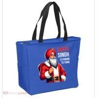 Funny Punjabi Indian Santa Singh Is Coming To Town Gift Tote Bag thumb 2