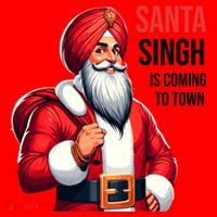 Funny Punjabi Indian Santa Singh Is Coming To Town Gift Santa Hat thumb 1