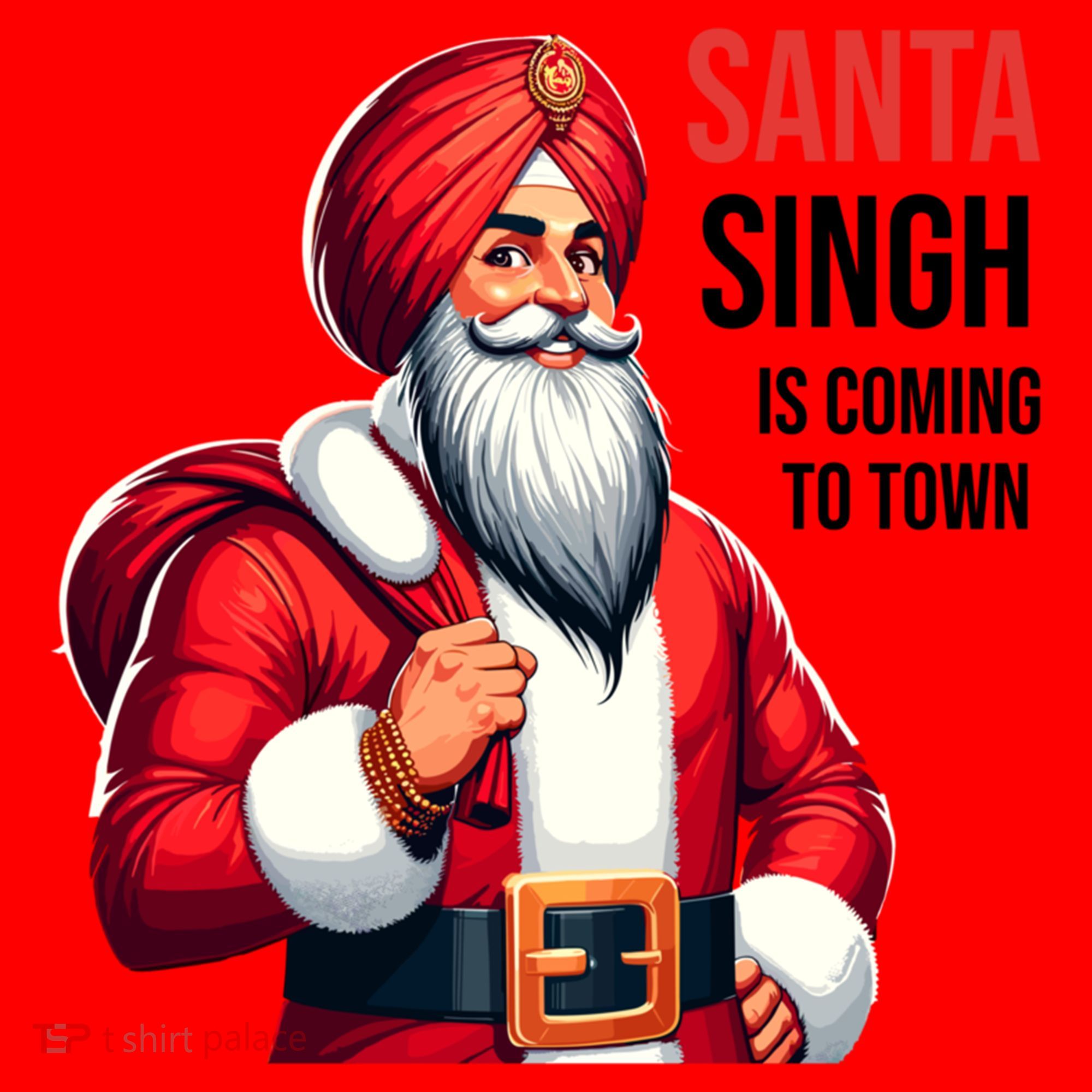 Funny Punjabi Indian Santa Singh Is Coming To Town Gift Santa Hat