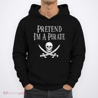 Fun Pretend I'm A Pirate Lazy Halloween Costume Skull Swords Hoodie thumb 0
