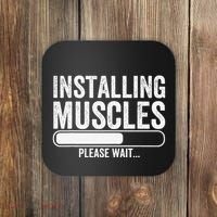 Funny Panda Installing Muscles Please Wait Gym Fitness Coaster thumb 0