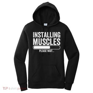 Funny Panda Installing Muscles Please Wait Gym Fitness Women's Hoodie