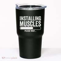 Funny Panda Installing Muscles Please Wait Gym Fitness Tumbler thumb 0