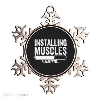 Funny Panda Installing Muscles Please Wait Gym Fitness Ornament