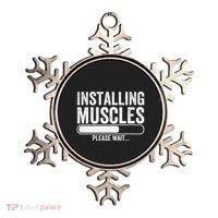 Funny Panda Installing Muscles Please Wait Gym Fitness Ornament thumb 0