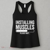 Funny Panda Installing Muscles Please Wait Gym Fitness Women's Tank Top thumb 3