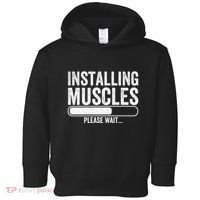 Funny Panda Installing Muscles Please Wait Gym Fitness Toddler Hoodie thumb 0
